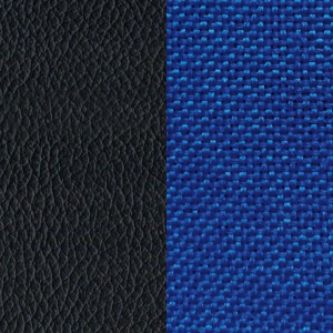 Чёрная экокожа/синяя ткань
