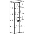 Шкаф для документов со стеклянными дверьми в алюминиевой рамке (задняя стенка ДСП)